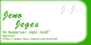 jeno jeges business card